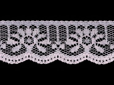 <font color="red">IN STOCK</font><br>1+1/8" Poly Flat Raschel Lace-Light Pink