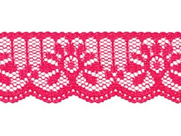 <font color="red">IN STOCK</font><br>1+1/8" Poly Flat Raschel Lace-Fuchsia