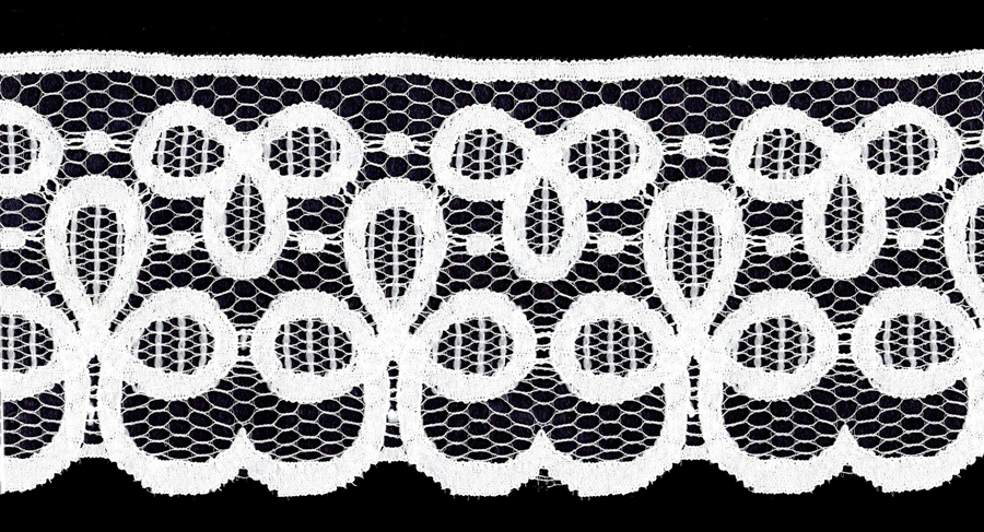 <font color="red">IN STOCK</font><br>4" Flat Poly Edge Lace-Ivory