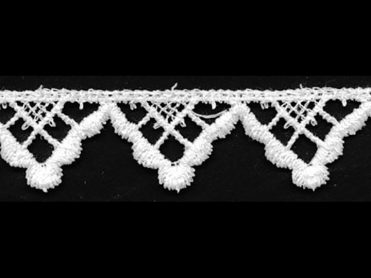 <font color="red">IN STOCK</font><br>7/8" Cotton Venise Lace-White