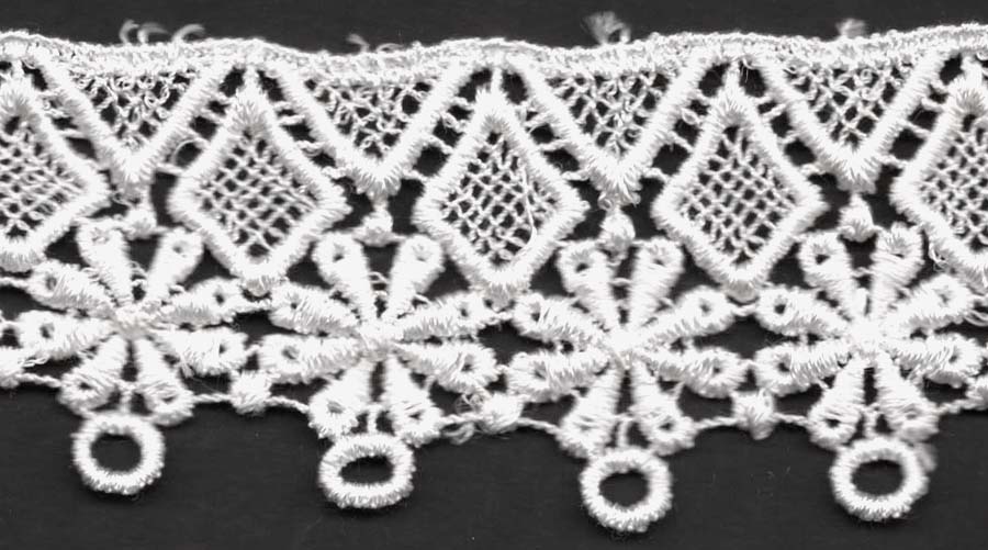 <font color="red">IN STOCK</font><br>1+3/4" Rayon Venise Lace-White