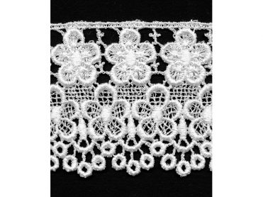<font color="red">IN STOCK</font><br>2+3/4" Rayon Floral Venise Lace-White
