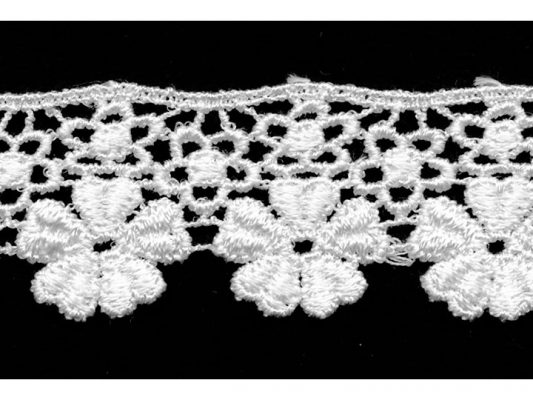 <font color="red">IN STOCK</font><br>1+3/8" Rayon Venise Lace-White
