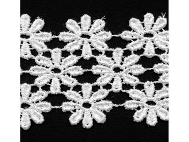 <font color="red">IN STOCK</font><br>2+1/4" Rayon Venise Floral Lace-White