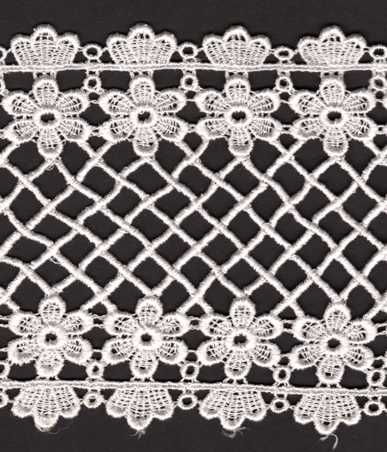 <font color="red">IN STOCK</font><br>4+3/4" Rayon Venise Lace-White