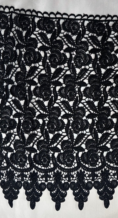 <font color="red">IN STOCK</font><br>17" Rayon Venise Lace-Black