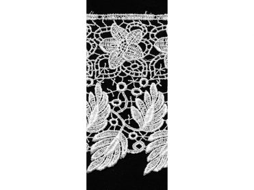 <font color="red">IN STOCK</font><br>6" Rayon Venise Floral Lace-White