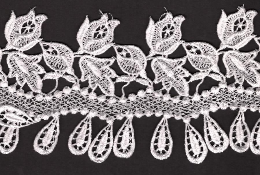 <font color="red">IN STOCK</font><br>3+1/2" Rayon Venise Lace-White