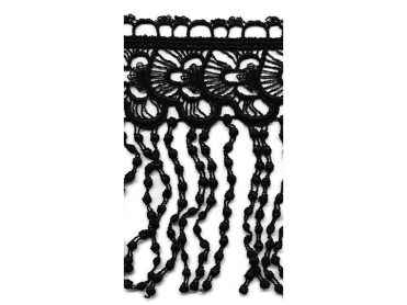 <font color="red">IN STOCK</font><br>6" Rayon White Venise-Black