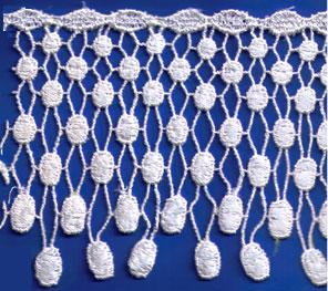 <font color="red">IN STOCK</font><br>3+1/4" Rayon Raindrop Venise Lace-White