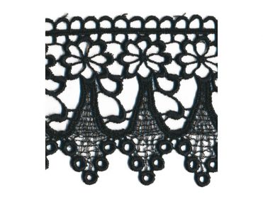 <font color="red">IN STOCK</font><br>3+1/4" Rayon Venise Lace-Black