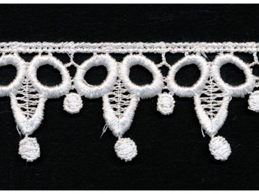 <font color="red">IN STOCK</font><br>1+3/8" Rayon Venise Lace-White