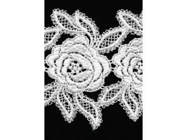 <font color="red">IN STOCK</font><br>3+3/4" Rayon Floral Venise Lace-White
