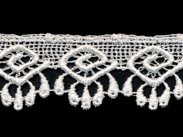<font color="red">IN STOCK</font><br>1+1/2" Rayon Geometric Venise Lace-Ivory