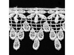 <font color="red">IN STOCK</font><br>2+3/8" Rayon Raindrop Venise Lace-White