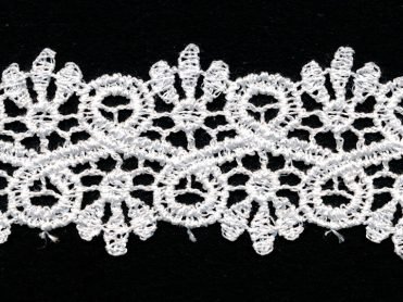 <font color="red">IN STOCK</font><br>1+1/2" Rayon Venise Lace-White