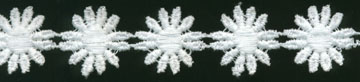 <font color="red">IN STOCK</font><br>1" Cotton Daisy Venise-White