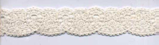 <font color="red">IN STOCK</font><br>1+1/4" Cotton Venise Lace-Raw White