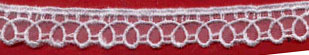 <font color="red">IN STOCK</font><br>1/2" Rayon Venise Edge-White