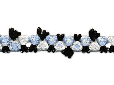 <font color="red">IN STOCK</font><br>5/8" Verigated Tri Bud Chain-Black/Blue/White