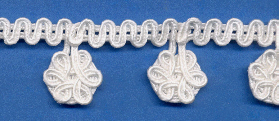 <font color="red">IN STOCK</font><br>1+1/4" Rayon Hanging Embroidery-White