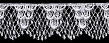 <font color="red">IN STOCK</font><br>1+1/2" Rayon Venise Edge-White