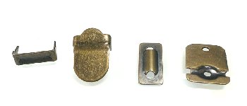 <font color="red">IN STOCK</font><br>1/2" Wide Standard 4-piece Trouser / Pant / Skirt Hook Set-Antique Brass