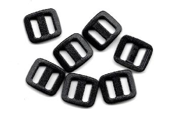 <font color="red">IN STOCK</font><br>3/8" Mini Plastic Slider Buckle - Black