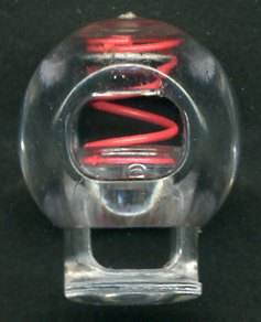 <font color="red">IN STOCK</font><br>3/4" Gum Ball Spring Cord Lock-Clear/Red