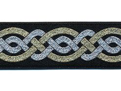<font color="red">IN STOCK</font><br>1+1/8" Celtic Knot-Black Gold Silver Center