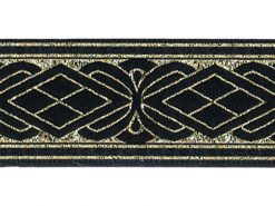<font color="red">IN STOCK</font><br>1+5/16" Metallic Diamond Floral-Black Gold Black
