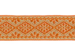 <font color="red">IN STOCK</font><br>1" Metallic Diamond Floral Pattern-Orange Gold