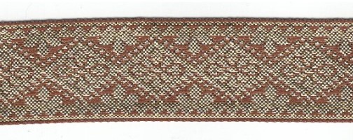<font color="red">IN STOCK</font><br>1" Metallic Diamond Floral Pattern-Brown Gold