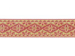 <font color="red">IN STOCK</font><br>3/4" Metallic Diamond Leaf Pattern-Pink Gold
