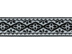 <font color="red">IN STOCK</font><br>3/4" Metallic Diamond Leaf Pattern-Black Silver