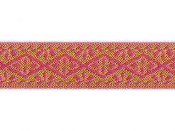 <font color="red">IN STOCK</font><br>3/4" Metallic Diamond Leaf Pattern-Dark Pink Gold