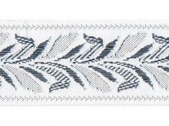 <font color="red">IN STOCK</font><br>1+1/2" Metallic Flowing Leaves-White Silver