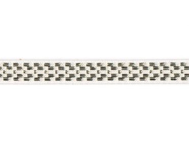 <font color="red">IN STOCK</font><br>3/8" Metallic Dashes-White Gold