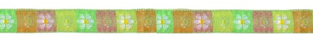 <font color="red">IN STOCK</font><br>3/8" Daisy Floral Jacquard Ribbon-Multi Lime