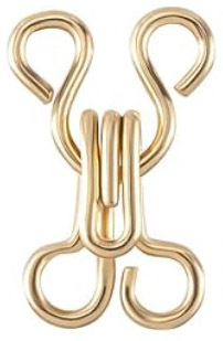 <font color="red">IN STOCK</font><br>#1 Loose Metal Hook and Eye Sets-Gold<br>(Box of 1728 Sets)