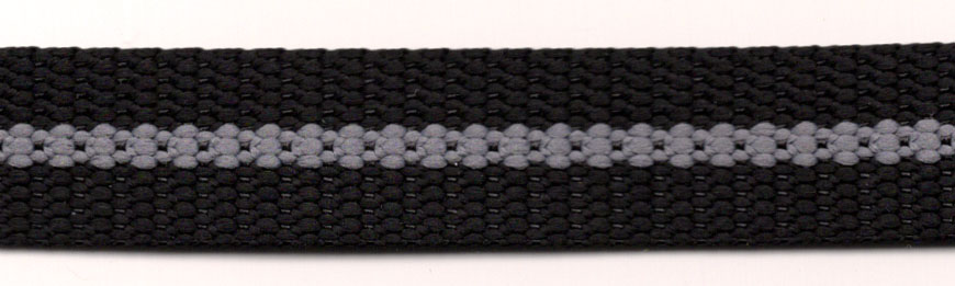 <font color="red">IN STOCK</font><br>9/16" Nylon Super Tape-Black/Grey