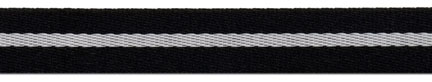 <font color="red">IN STOCK</font><br>5/8" Poly Center Stripe Tape-Black/White/Black