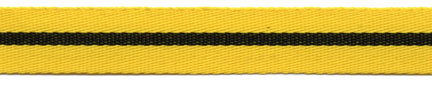 <font color="red">IN STOCK</font><br>5/8" Poly Center Stripe Tape-Yellow/Black/Yellow