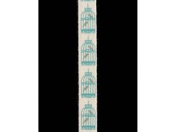 <font color="red">IN STOCK</font><br>9/16" Poly Bird Cage Tape-Ivory/Aqua