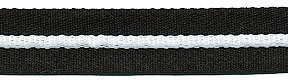 <font color="red">IN STOCK</font><br>7/8" Center Stripe Twill Tape-Black White