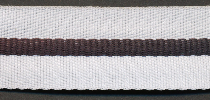 <font color="red">IN STOCK</font><br>7/8" Center Stripe Twill Tape-Light Grey / Dark Grey