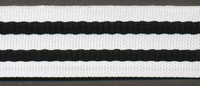 <font color="red">IN STOCK</font><br>7/8" Double Ridge Tape-White/Black
