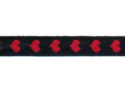 <font color="red">IN STOCK</font><br>1/2" Poly Vertical Heart Tape-Black/Red