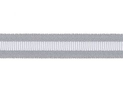 <font color="red">IN STOCK</font><br>5/8" Poly Satin Side Edge Grosgrain Tape-Silver/White