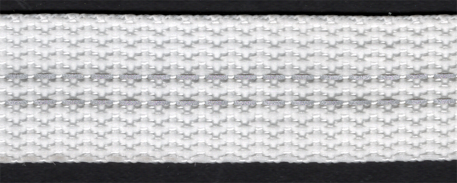 <font color="red">IN STOCK</font><br>1" Poly Web Dual 3M Reflective Stitch-White/Silver